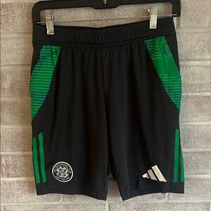 Adidas Men's Black/Green Celtic soccer club Shorts